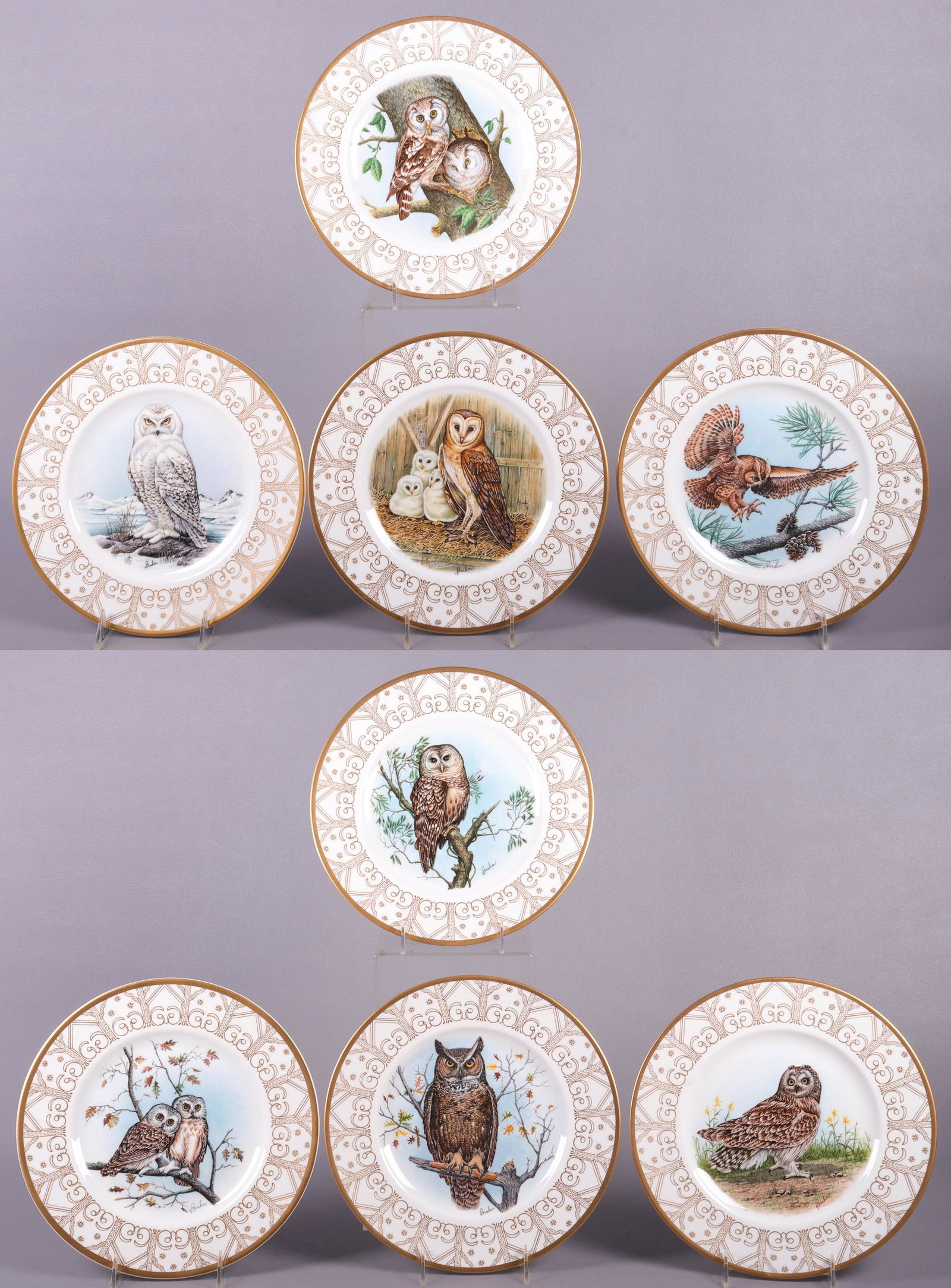 (8) Boehm Owl Collector Plates (1 of 12)