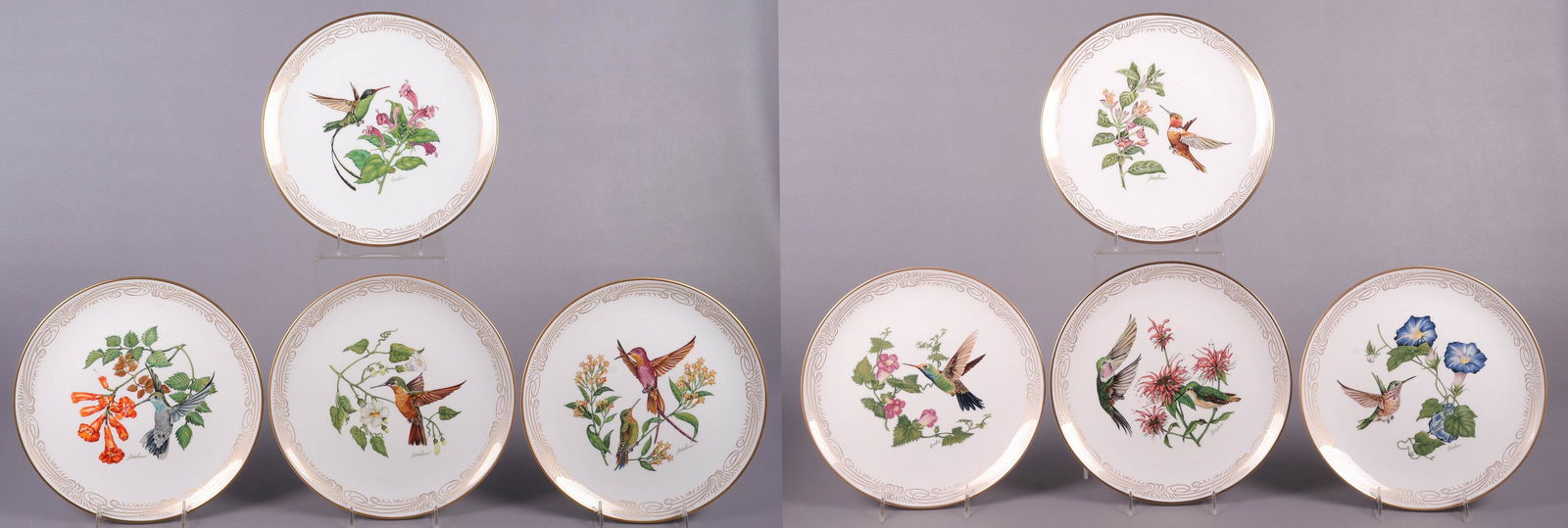 (8) Boehm Porcelain Hummingbirds Plates (1 of 12)