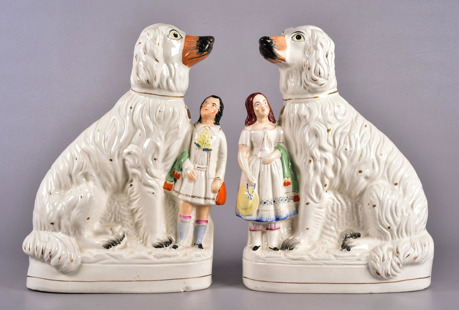 Ironstone Staffordshire Spaniel Pair (1 of 2)