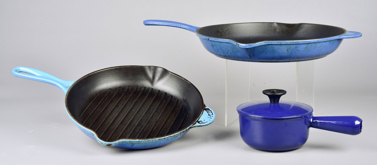 (3) Enameled Le Creuset Pans and Pot (1 of 2)