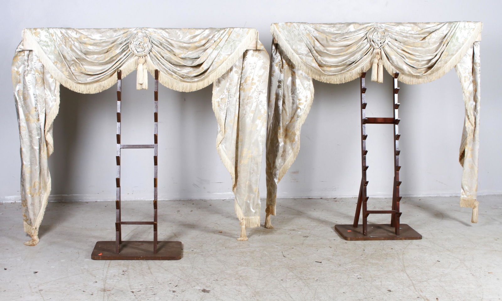 Pair silk jacquard window valances (1 of 5)