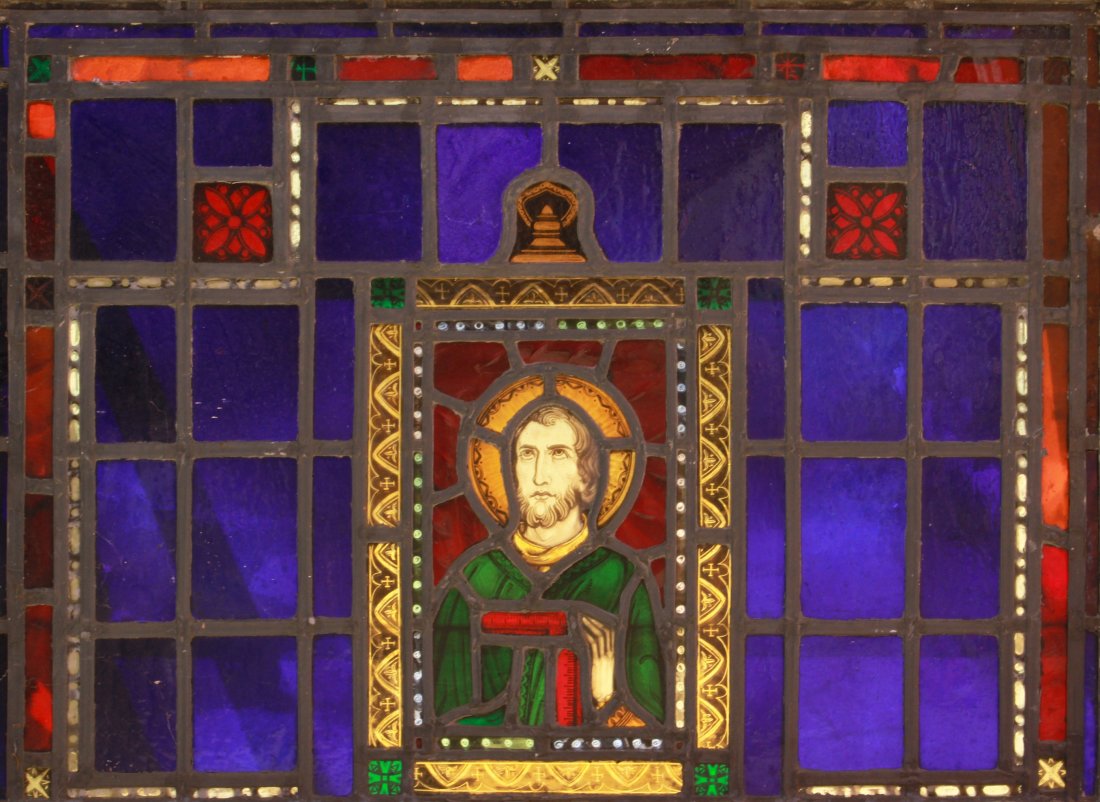 Stained glass window with Religious figure (1 of 3)