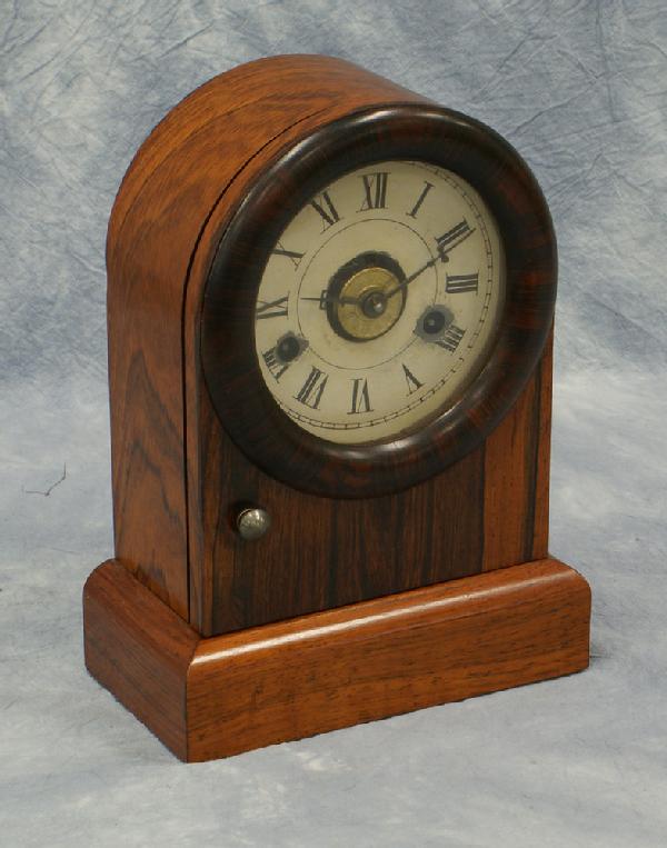 Seth Thomas rosewood cottage clock with alarm, 9 3: Seth Thomas rosewood cottage clock with alarm, 9 3/4" tall, excellent finish, k & p