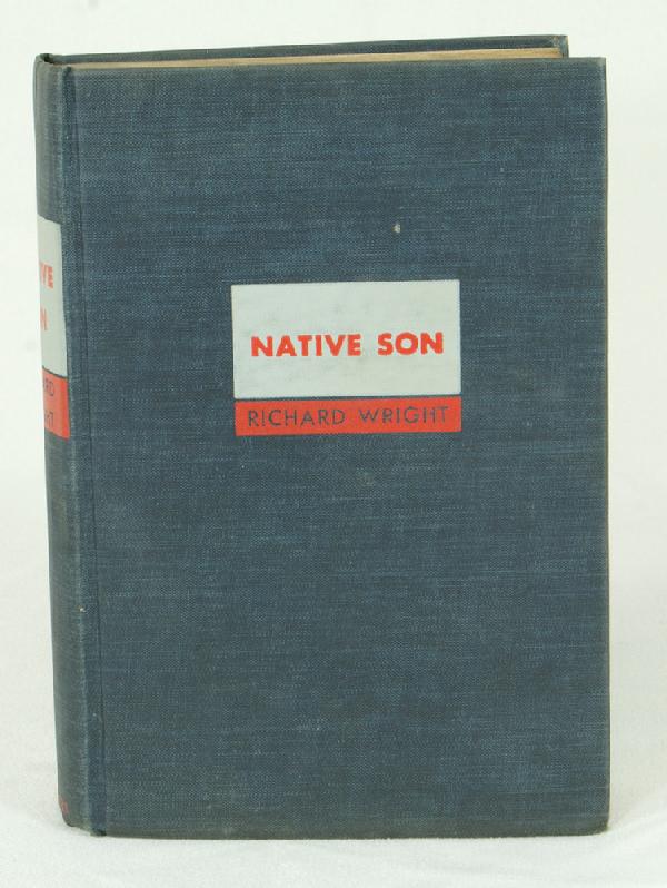 Wright, Richard, Native Son, New York, 1940, 8vo.,: Wright, Richard, Native Son, New York, 1940, 8vo., First Edition, worn, in worn dust jacket, with tape on exterior and brown paper lining, ex-lending library