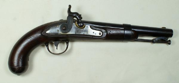 U.S. Model 1836 pistol by R.Johnson dated 1841, co: U.S. Model 1836 pistol by R.Johnson dated 1841, converted from flintlock to percussion, otherwise nice condition, 14 1/4" long, 8 1/2" barrel marked on top "U.S./NWP/P"