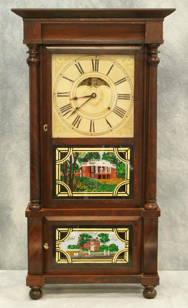Birge, Mallory and Co., Bristol, Conn., Circa 1840: Birge, Mallory and Co., Bristol, Conn., Circa 1840, 8-day time/strike full column and cornice Empire shelf clock, 37" tall