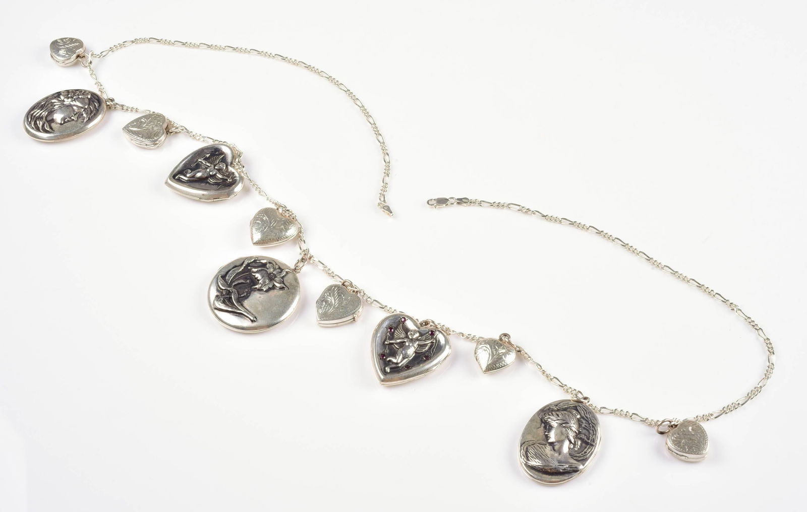 30" Sterling silver Locket Charm Necklace (1 of 5)