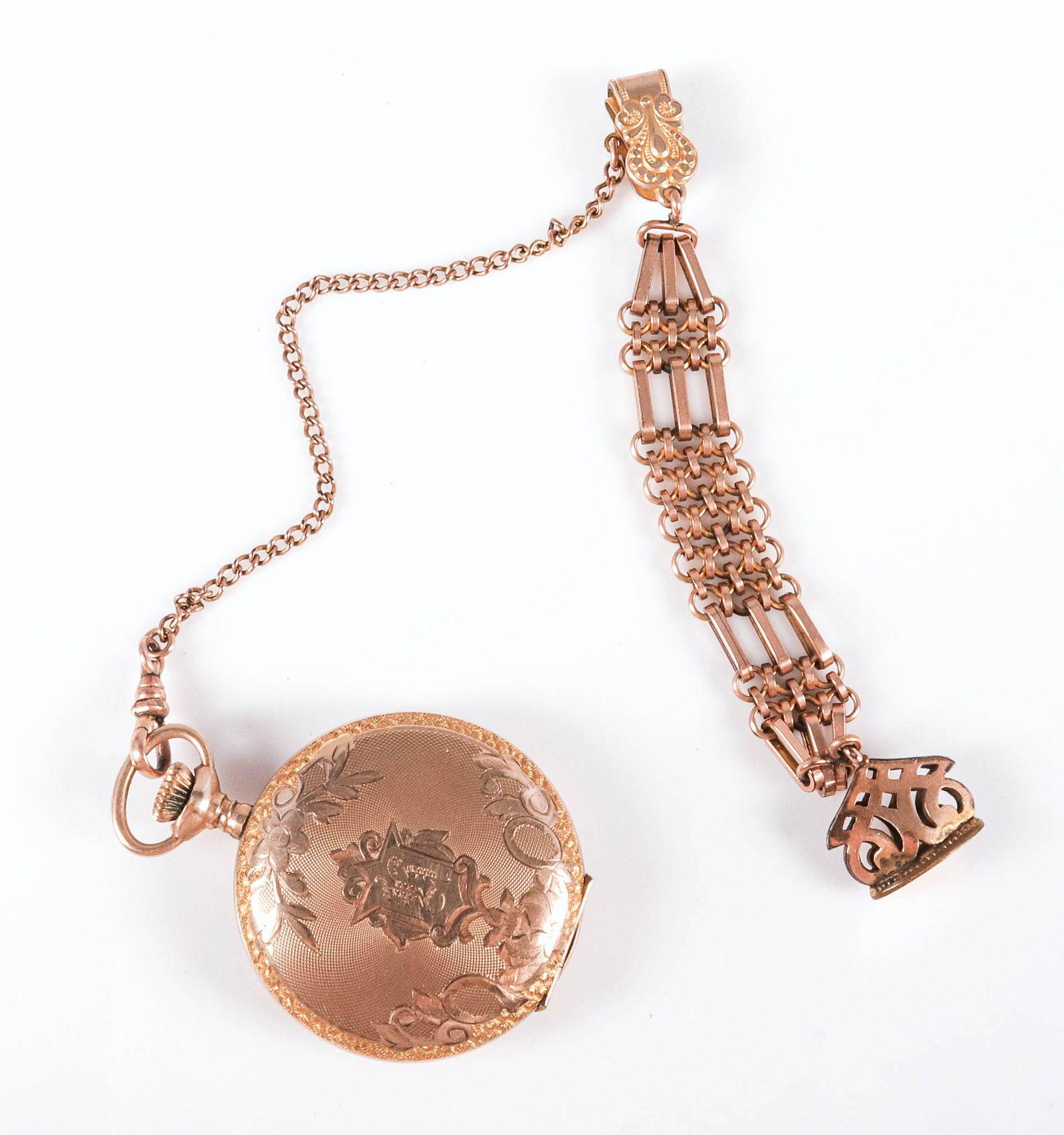 Waltham GF H/C, 15J Pocket Watch w/ chain and Fob (1 of 10)