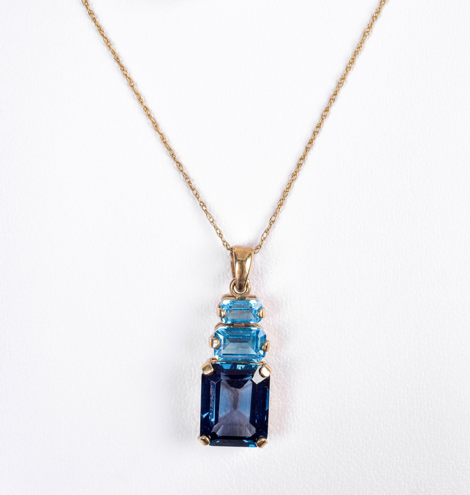 10K YG Blue Topaz Necklace (1 of 2)