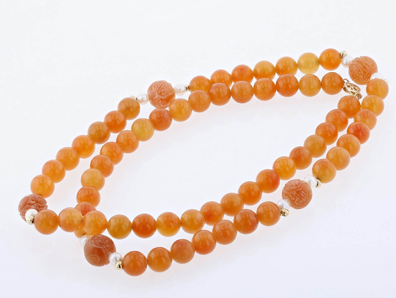 14K Orange Jade Necklace (1 of 1)