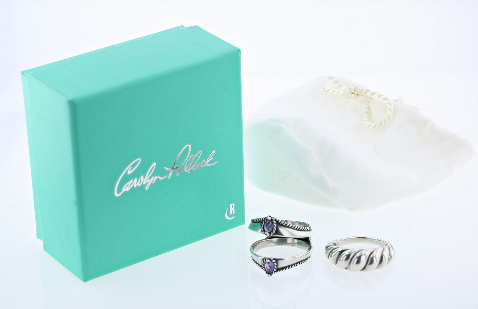 (2) Pc Carolyn Pollack  Silver Rings (1 of 2)