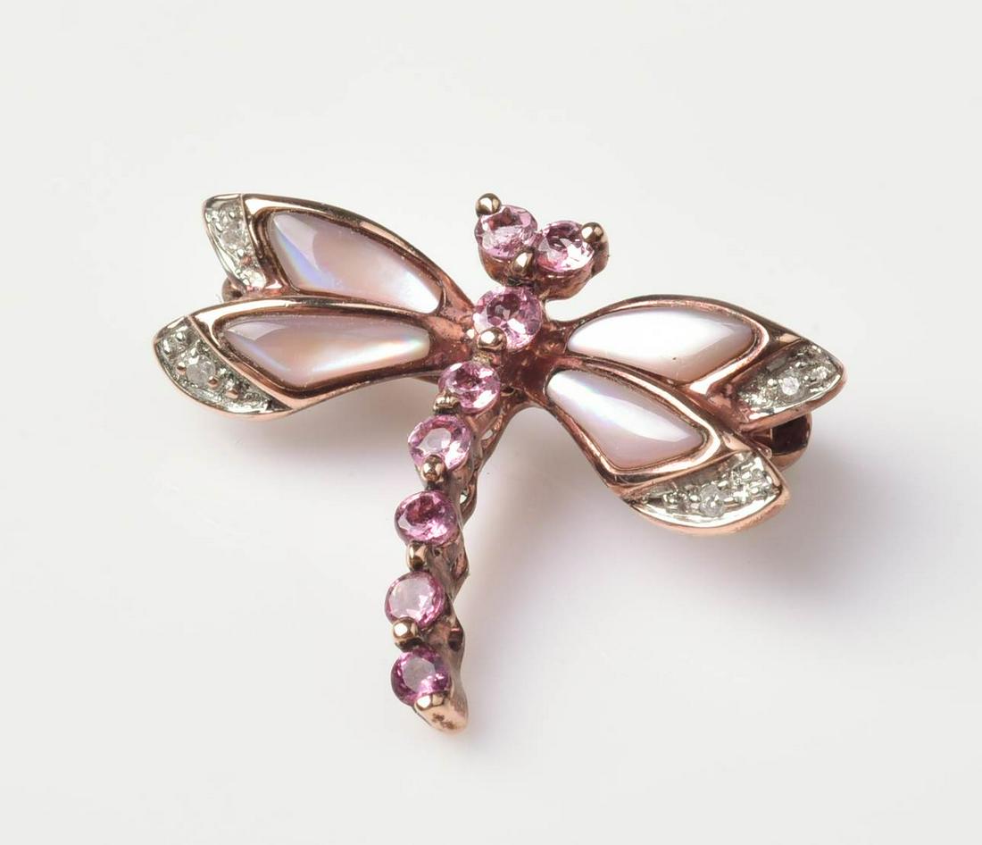 14K Rose Gold Dragon Fly Pin (1 of 2)