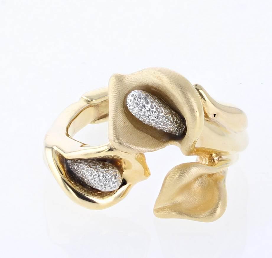 14K Lily Flower Ring by 1958 Graziella (1 of 4)