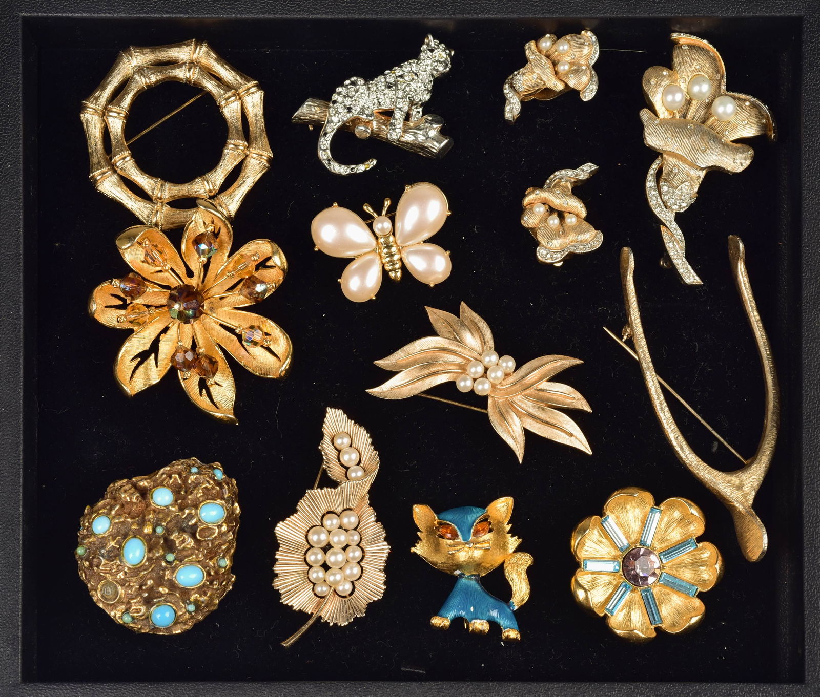 (12) Signed Brooches and a Pair of Earrings (1 of 2)