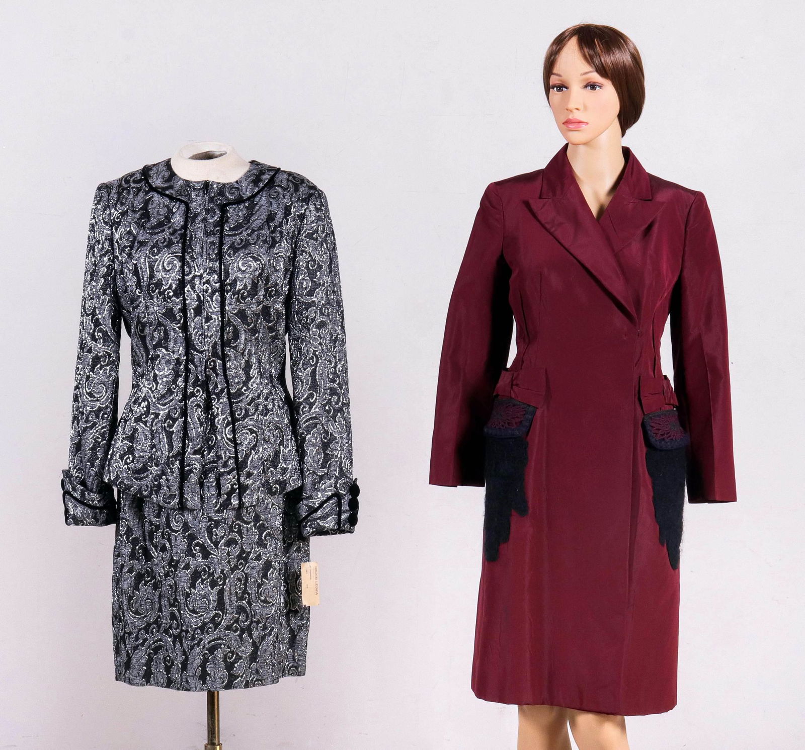 Prada Maroon Reefer Coat and Suit (1 of 8)