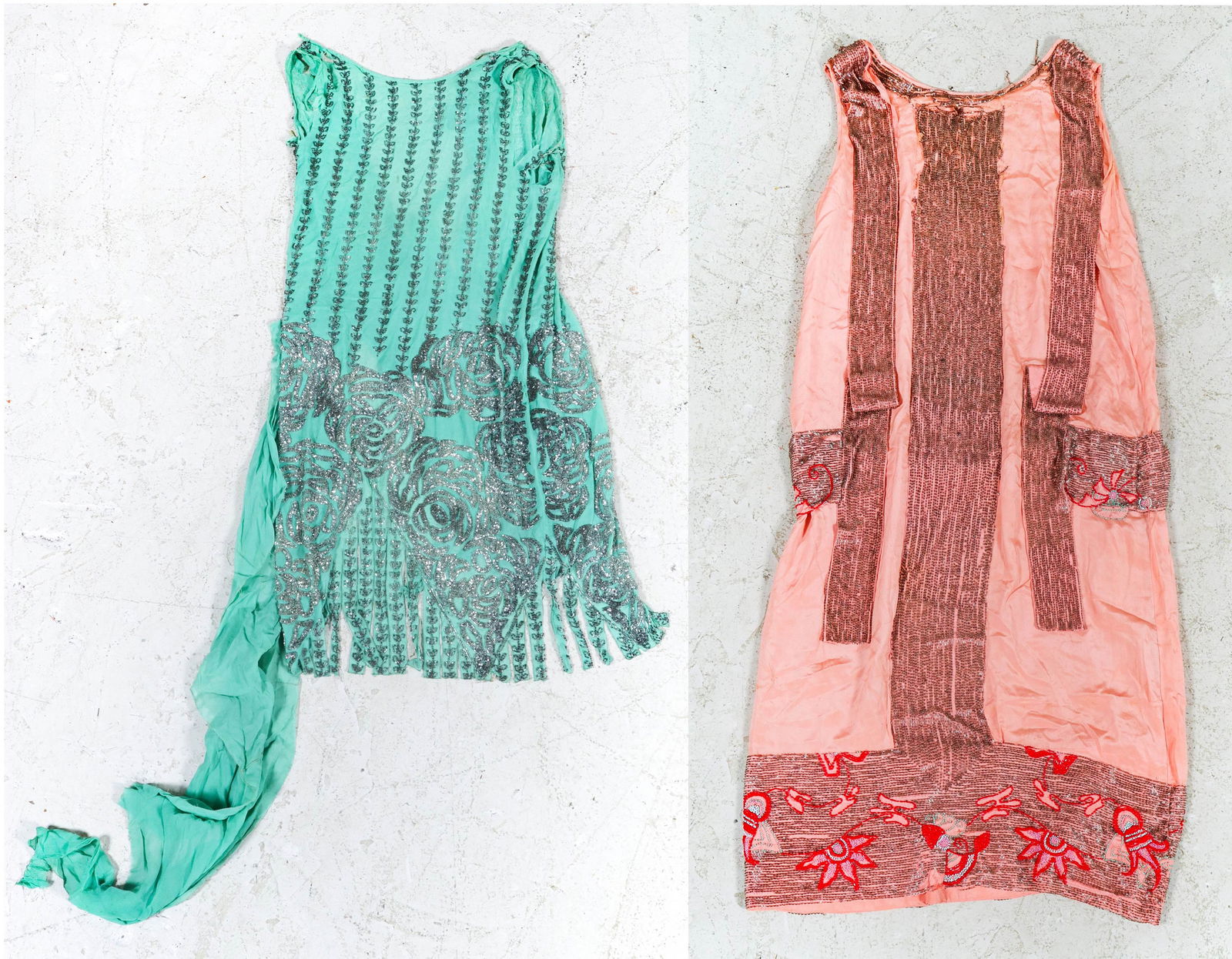 (2) 1920's Silk Beaded Dresses (1 of 20)