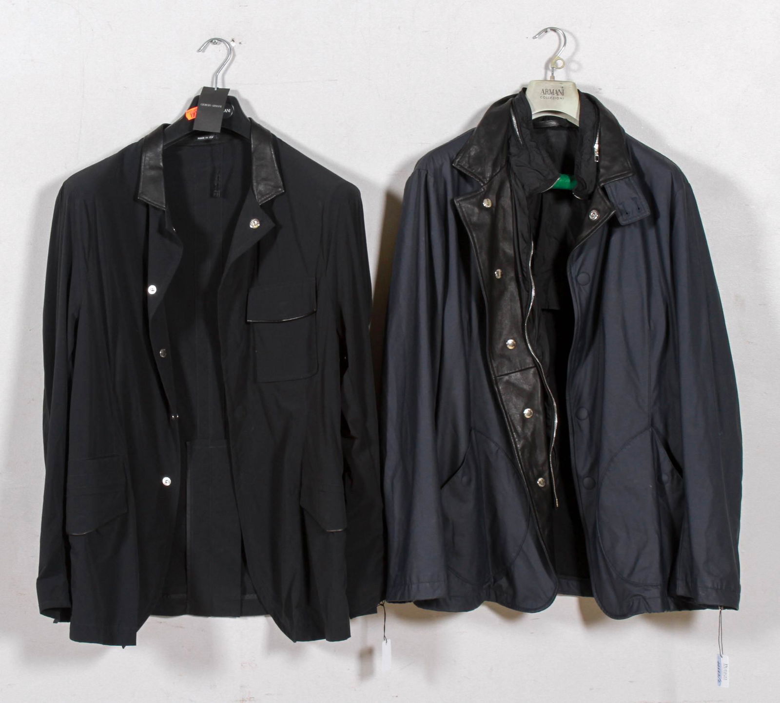 Giorgio Armani Nylon and Leather Jacket and Shirt (1 of 2)