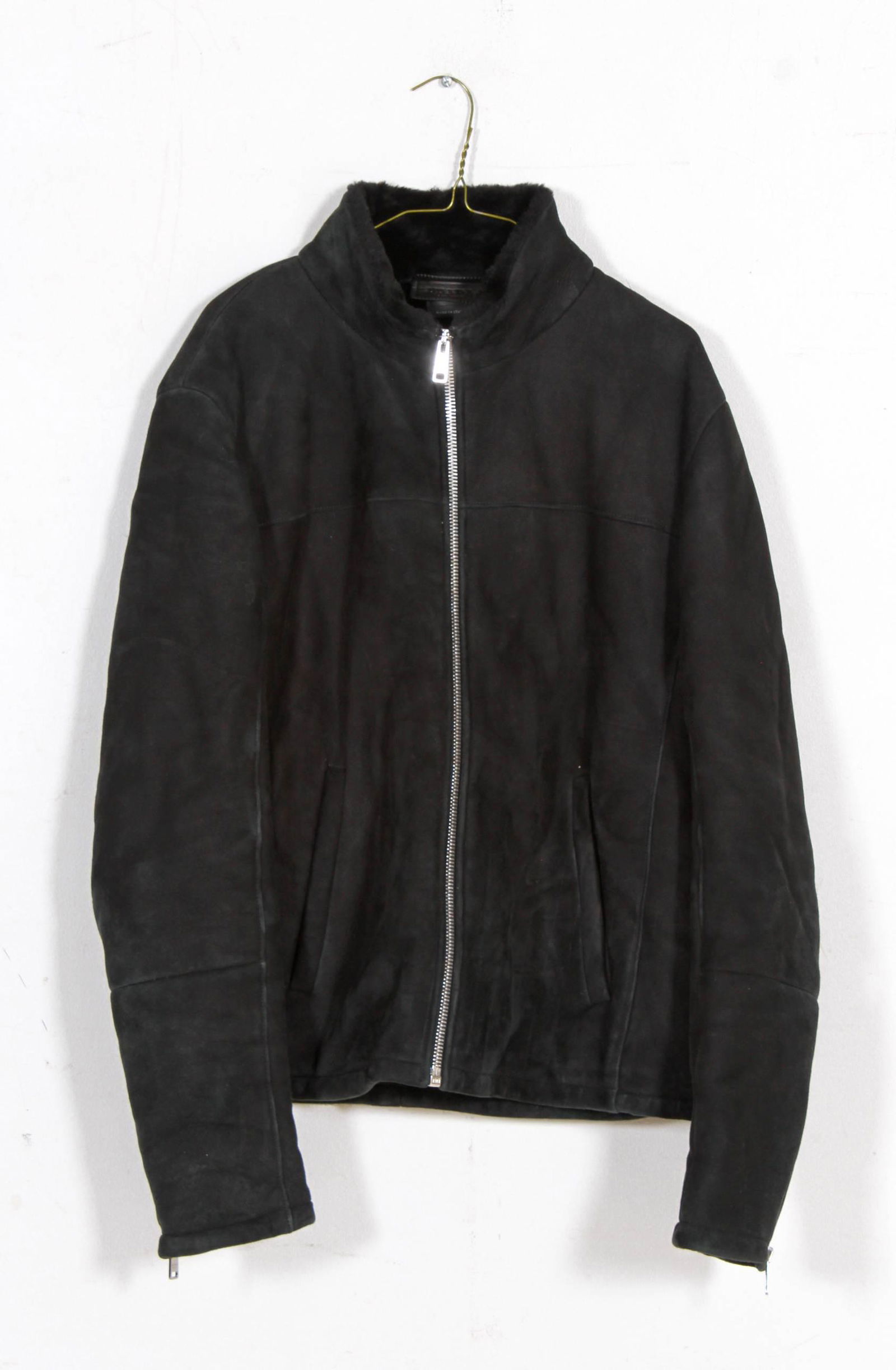 Prada Black Suede Sheepskin Coat (1 of 3)