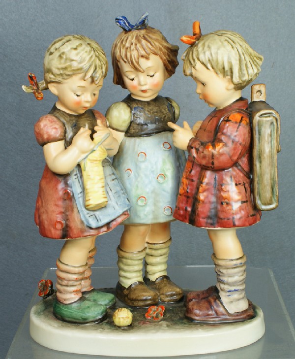 Hummel figurine: School Girls - 177/III, 9" tall, n: Hummel figurine: School Girls - 177/III, 9" tall, no modern marks, no damage, no box, 4 digit security number etched on base