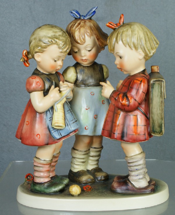Hummel figurine: School Girls - 177I, 7" tall, no m: Hummel figurine: School Girls - 177I, 7" tall, no modern marks, no damage, no box, 4 digit security number etched on base