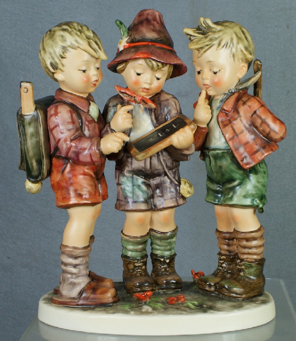 Hummel figurine: School Boys - 170/III, 9 1/2" tall: Hummel figurine: School Boys - 170/III, 9 1/2" tall, no modern marks, no damage, no box, 4 digit security number etched on base