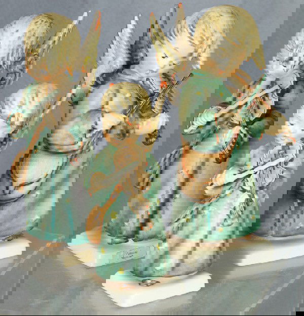 3 Hummel figurines: (2) Celestial Musician - 188,: 3 Hummel figurines: (2) Celestial Musician - 188, 7" tall; Celestial Musician - 188/0, 5 1/2" tall, modern marks, no damage,no boxes, 4 digit security number etched on base