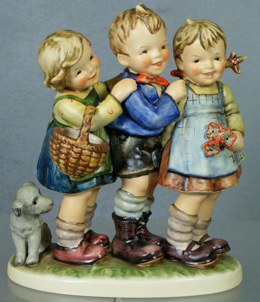 Hummel figurines: Follow the Leader - 369, 7 1/2": Hummel figurines: Follow the Leader - 369, 7 1/2" tall, 1964, modern marks, no damage, no boxes, 4 digit security number etched on base
