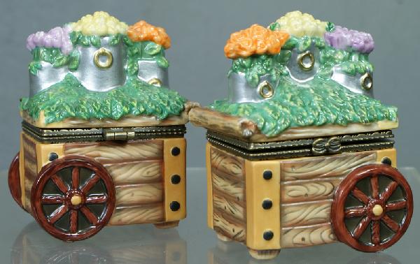 2 Hummel figurines: Blooming Delights Limoge boxes: 2 Hummel figurines: Blooming Delights Limoge boxes, modern marks, no damage, with original boxes, 4 digit security number in black magic marker on base
