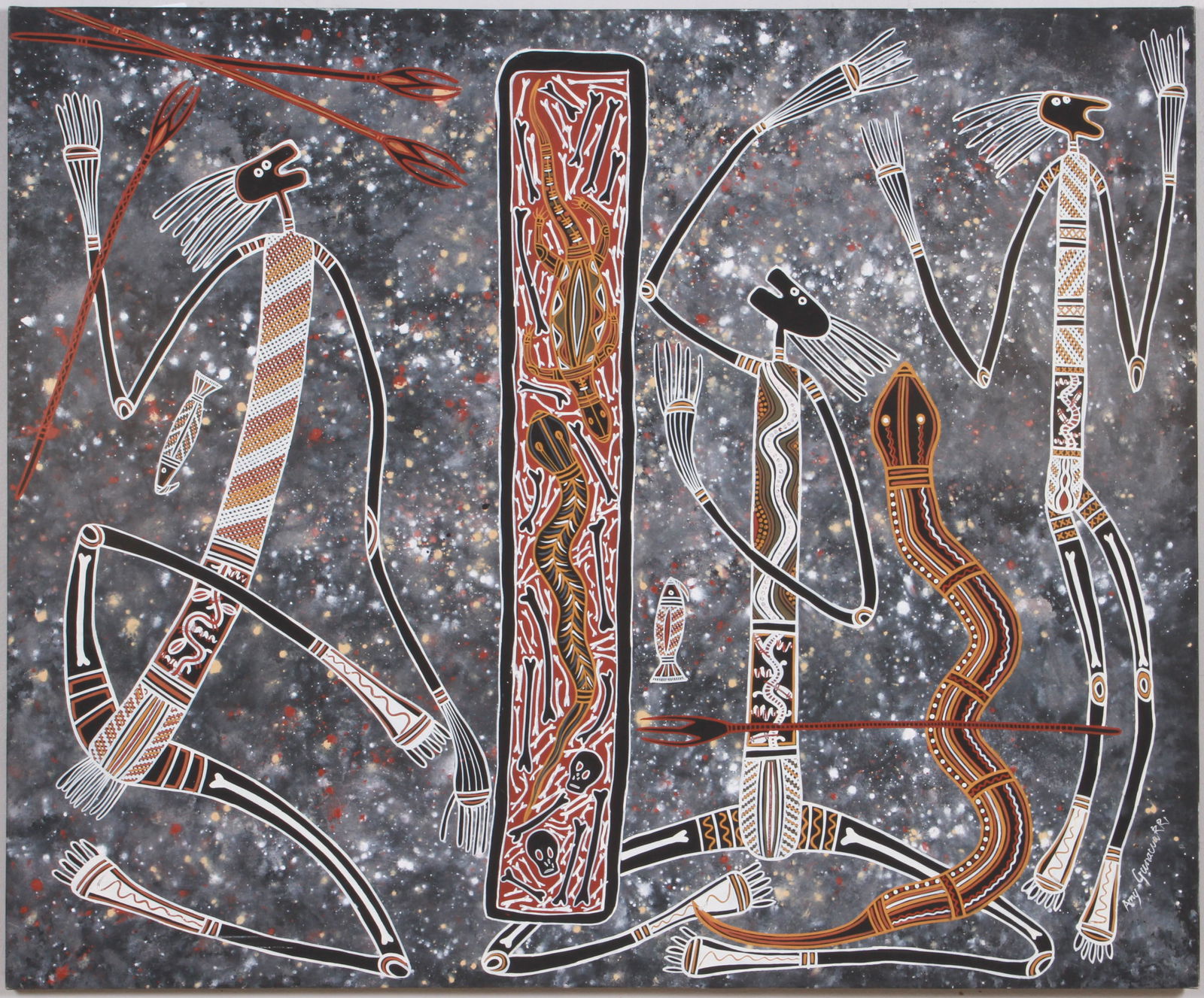 Amy Gunawarri Aboriginal Painting "Death Ceremony" (1 of 4)