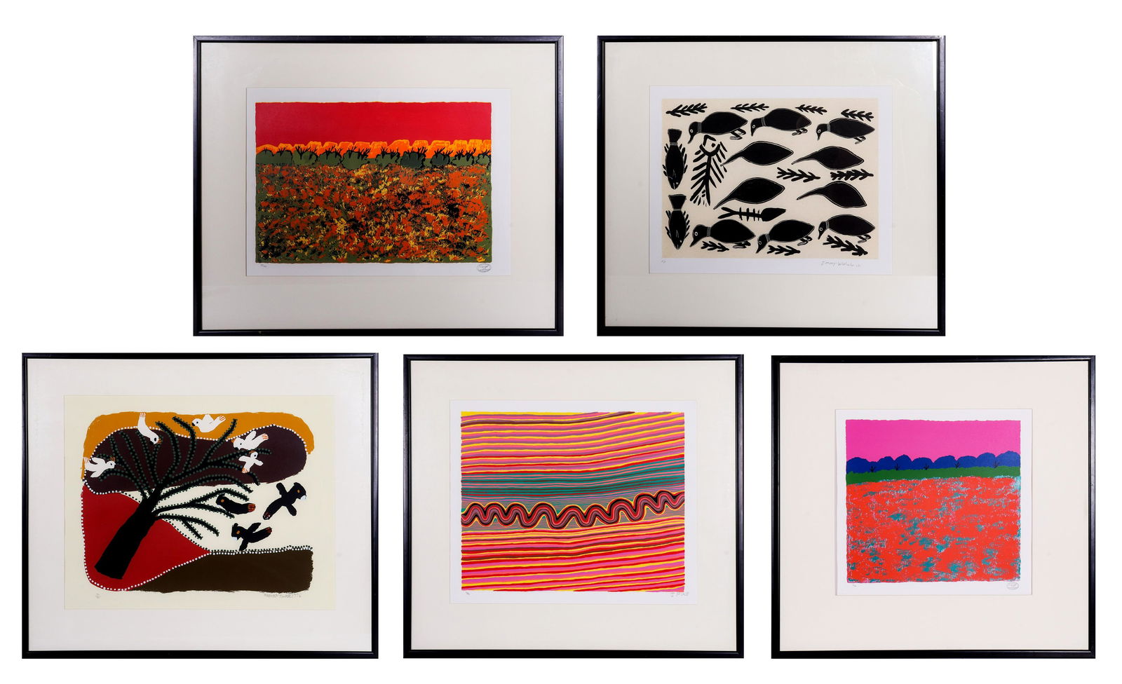 (5) Framed Australian Screenprints (1 of 20)