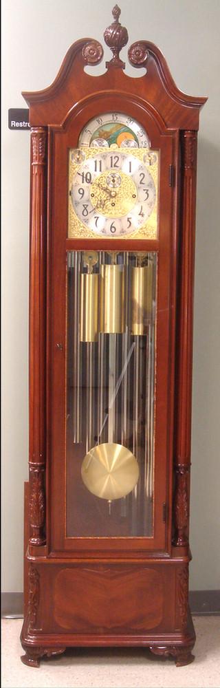 Herschedes mahogany No 294 "Haverford" model 9 tube : Herschedes mahogany No 294 "Haverford" model 9 tube chiming hall clock, Westminster, Whittington, and Canterbury chimes, 86 1/2" tall, excellent original condition, purchased new in 1966