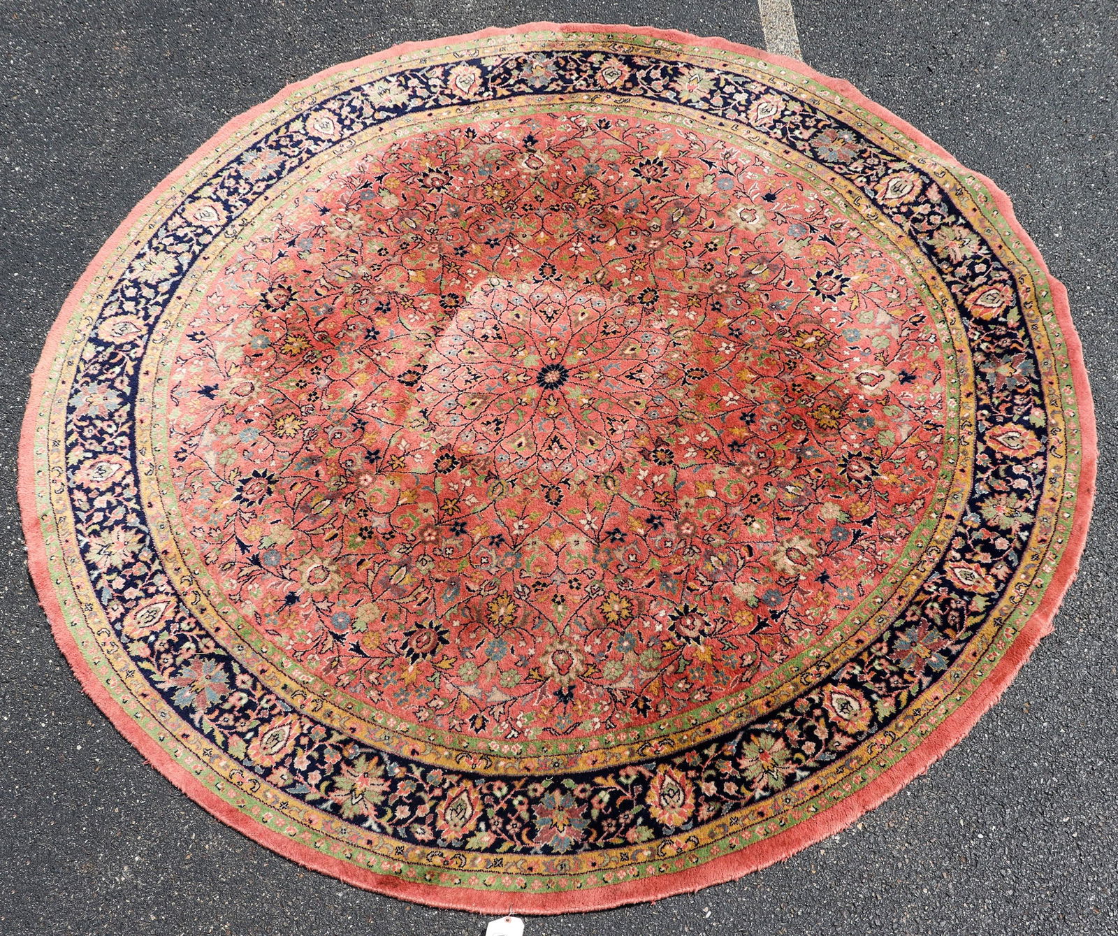 8'6" Semi Antique Persian Tabriz Round Rug (1 of 6)