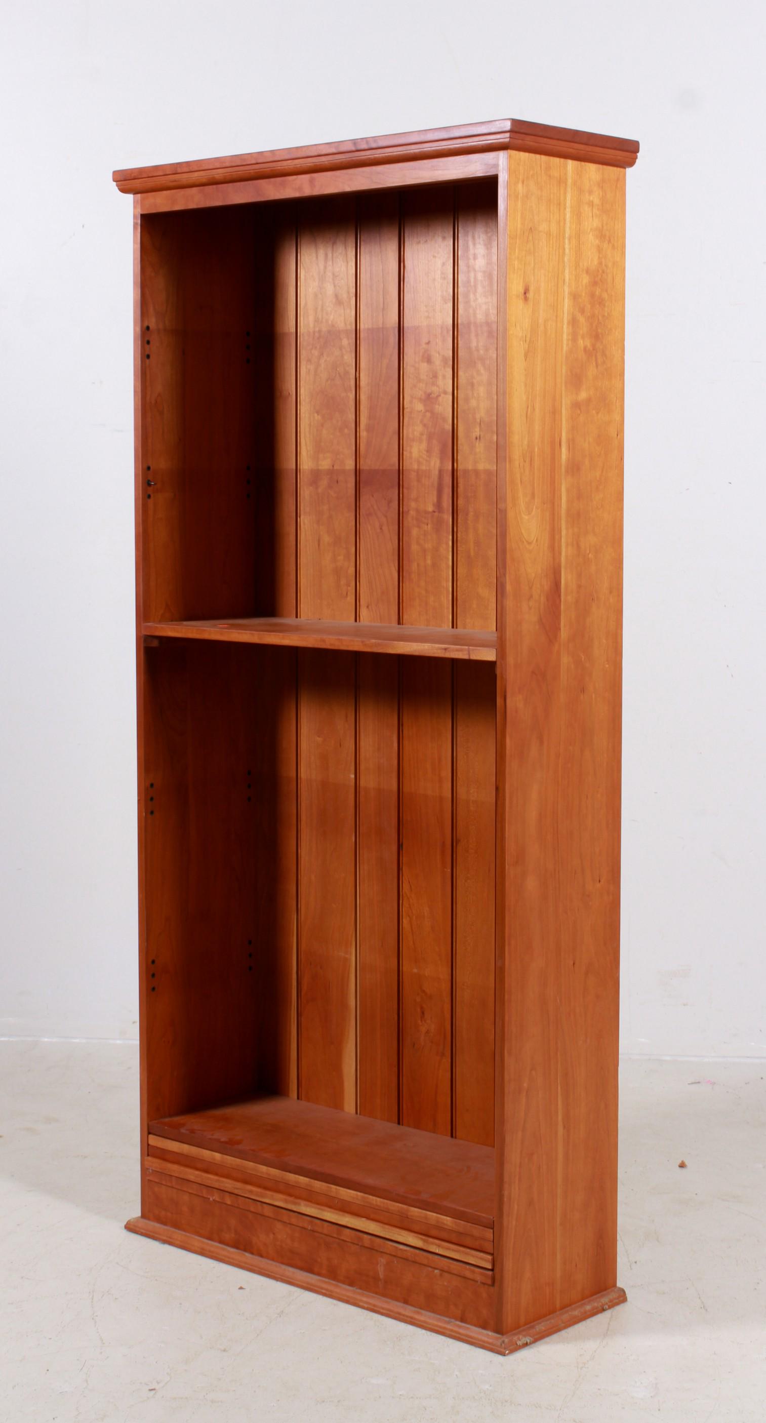 Walnut open bookcase (1 of 3)