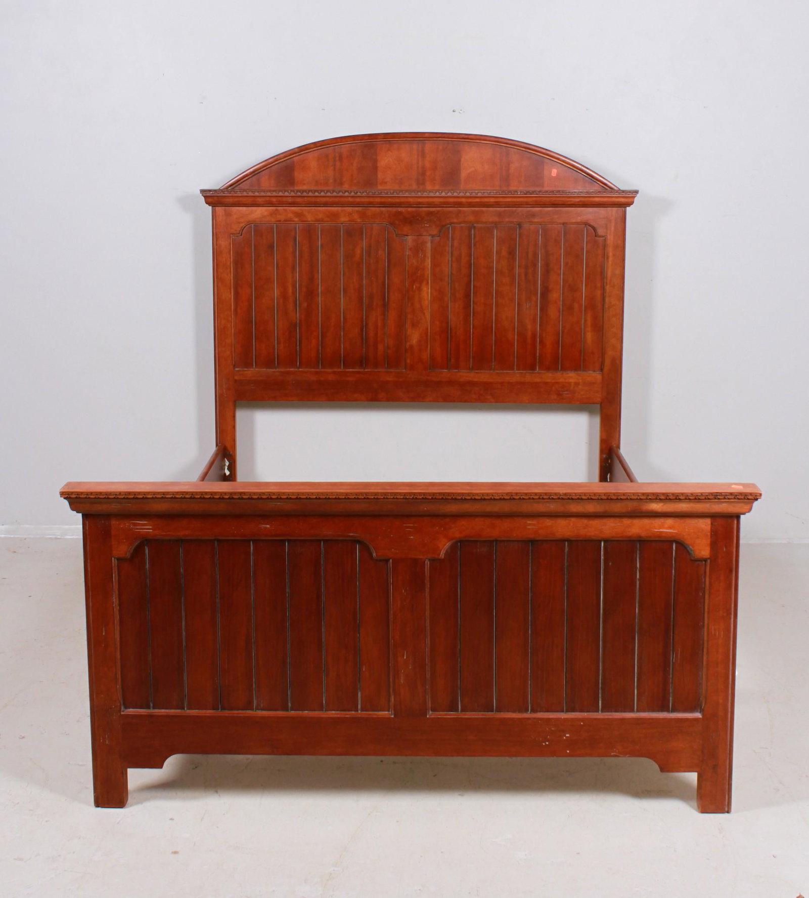 Mahogany paneled Queen size bed: Mahogany paneled Queen size bed, 69"h x 66"w