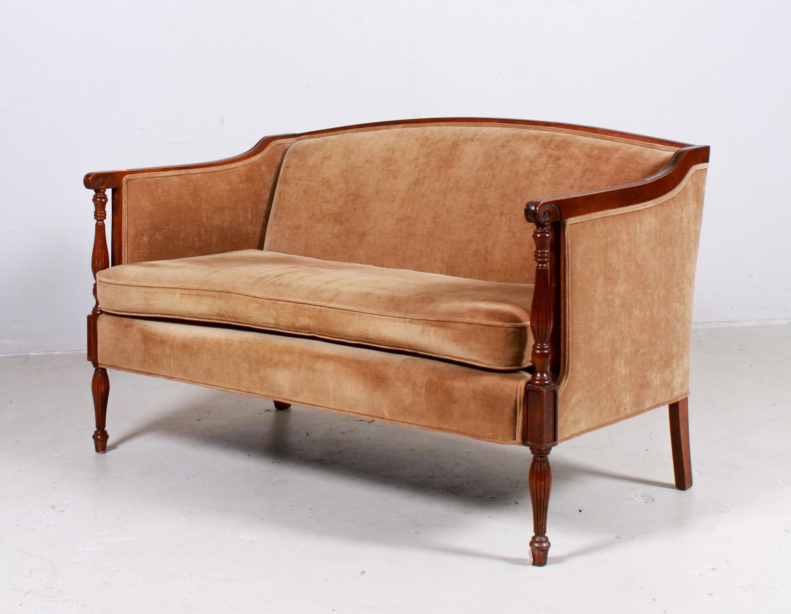 Walnut carved settee (1 of 3)