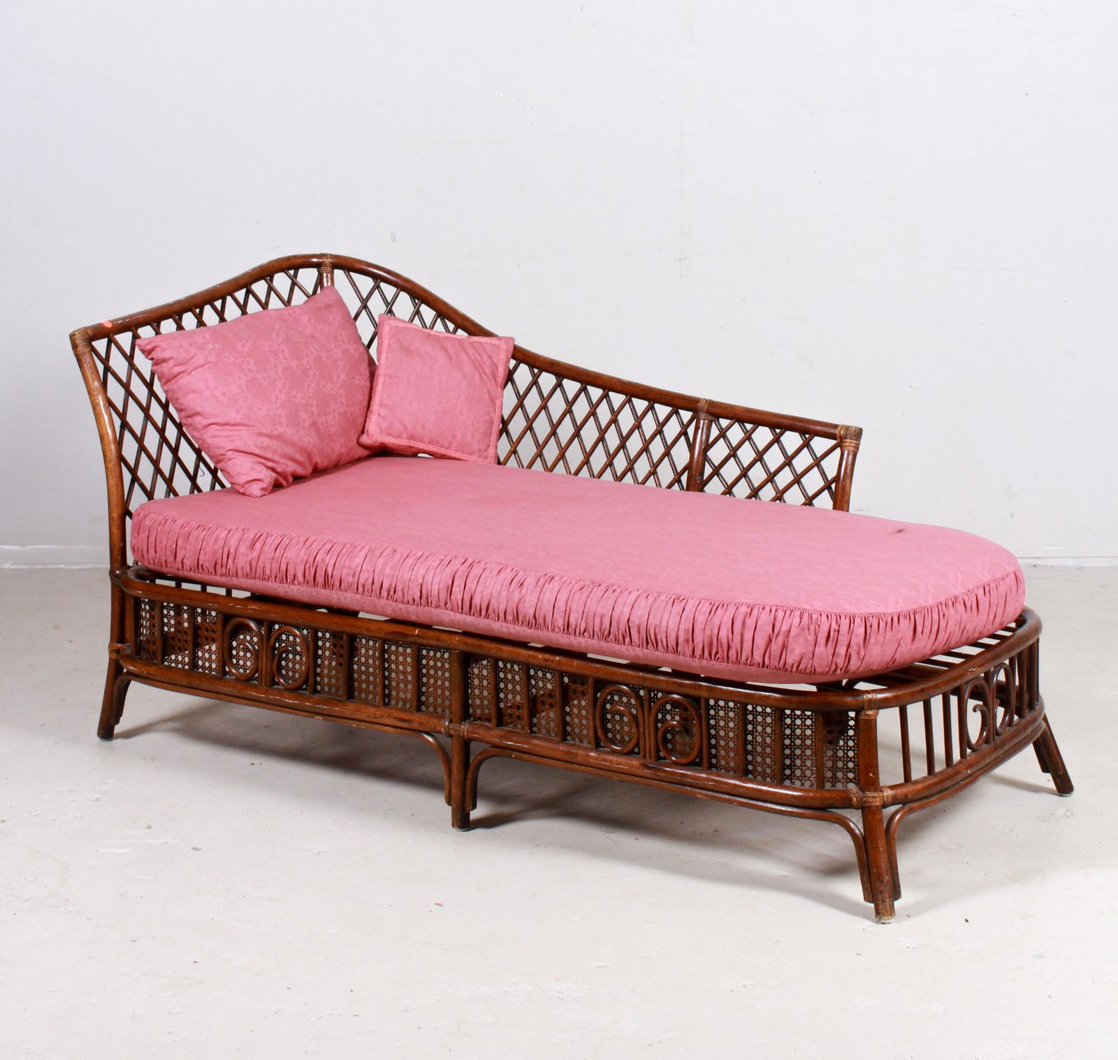 Victorian style bamboo and caned chaise lounge (1 of 2)