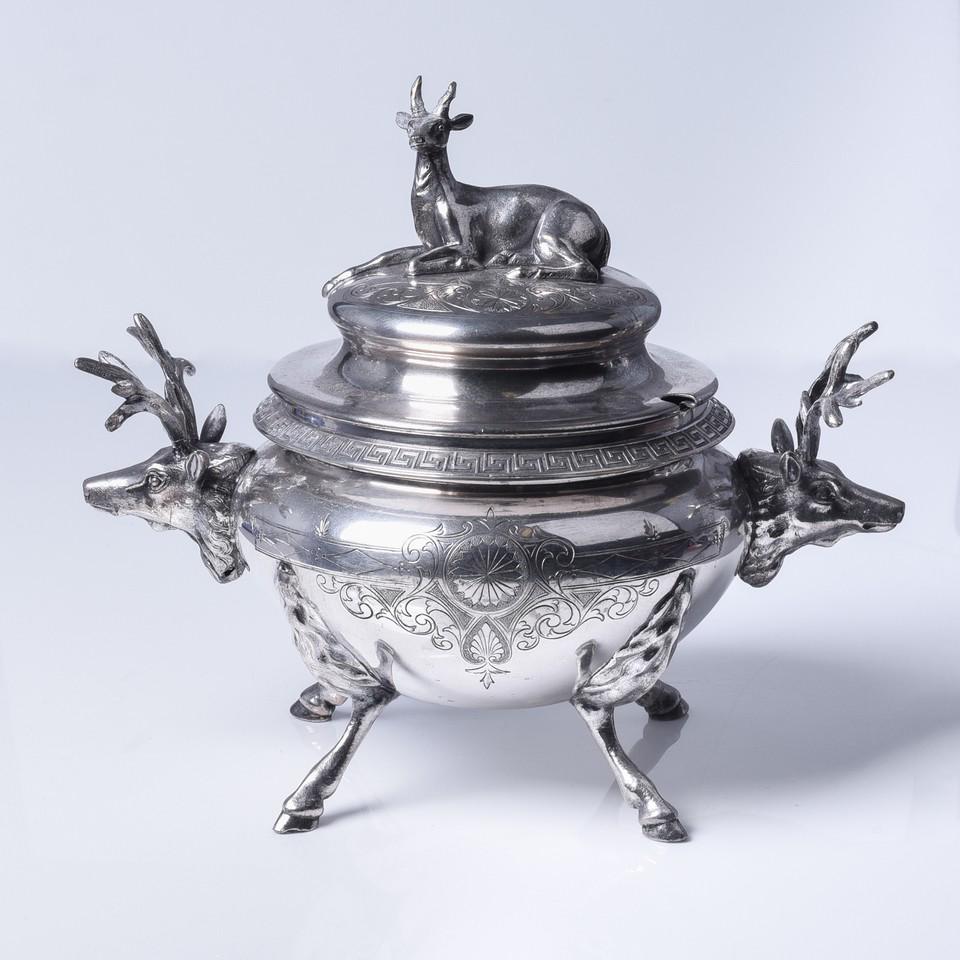 19th C Silverplate Stag Tureen (1 of 1)