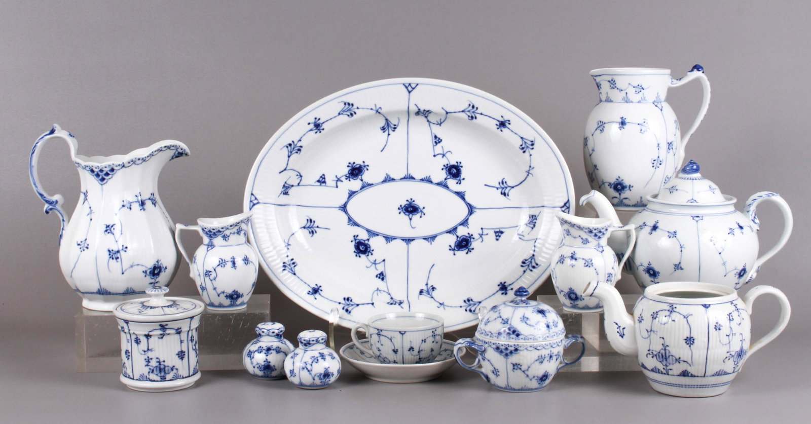 (12) Pcs Royal Copenhagen Blue Fluted Tableware (1 of 5)