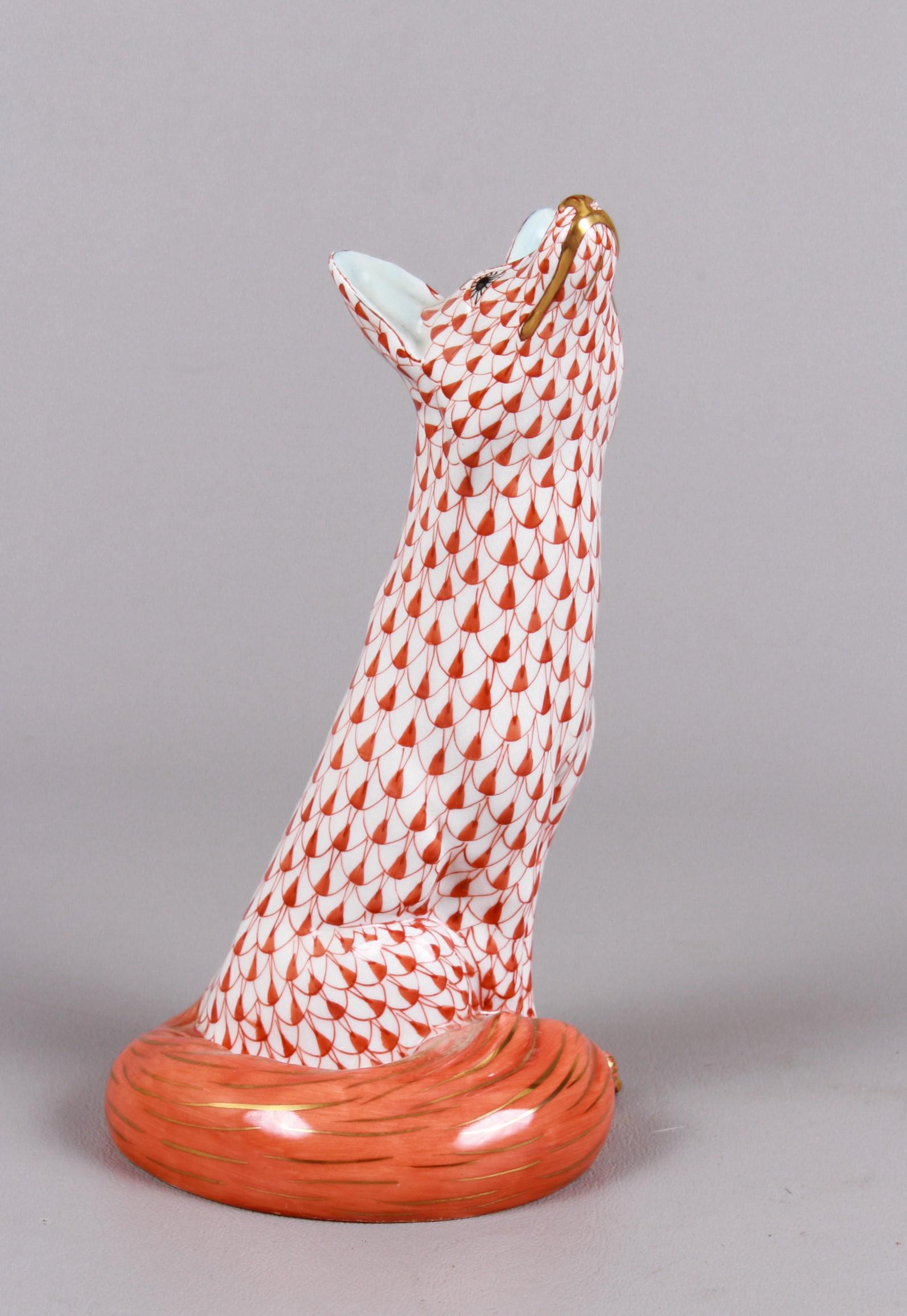 Herend Fishnet Seated Fox (1 of 4)