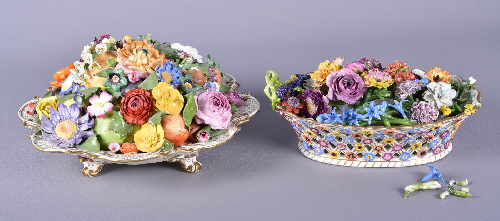 Meissen and Style Porcelain Flower Baskets (1 of 7)