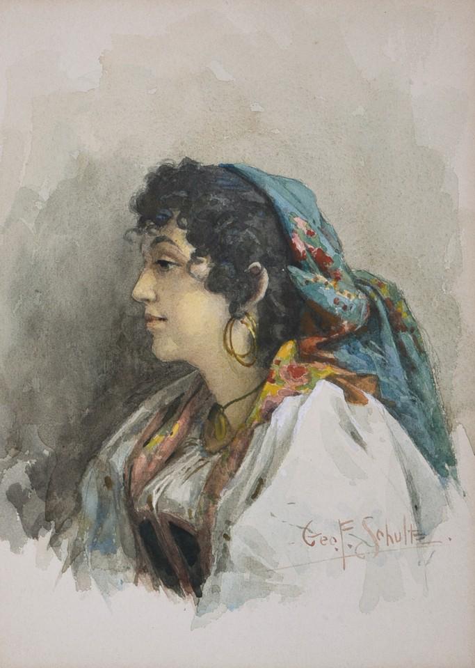 George F Schultz "Portrait of a Gypsy" (1 of 4)