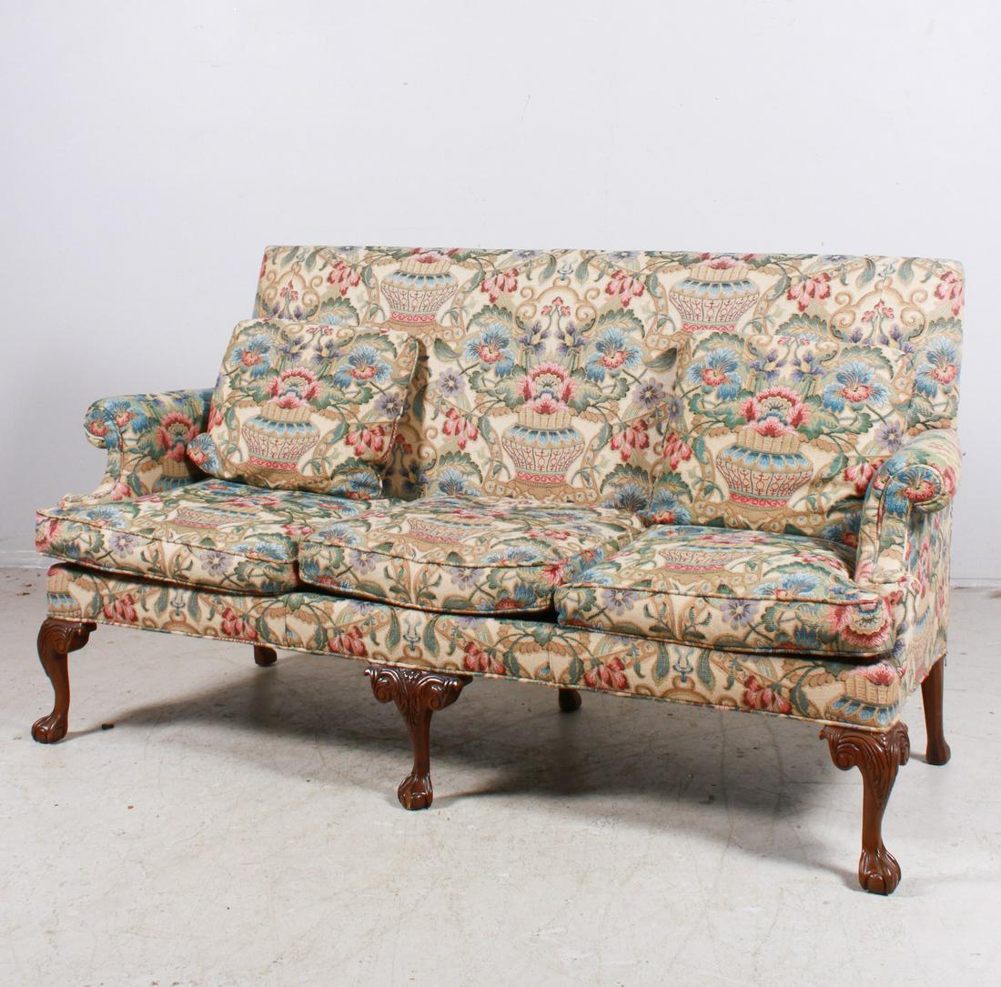Heritage Chippendale style upholstered sofa (1 of 3)