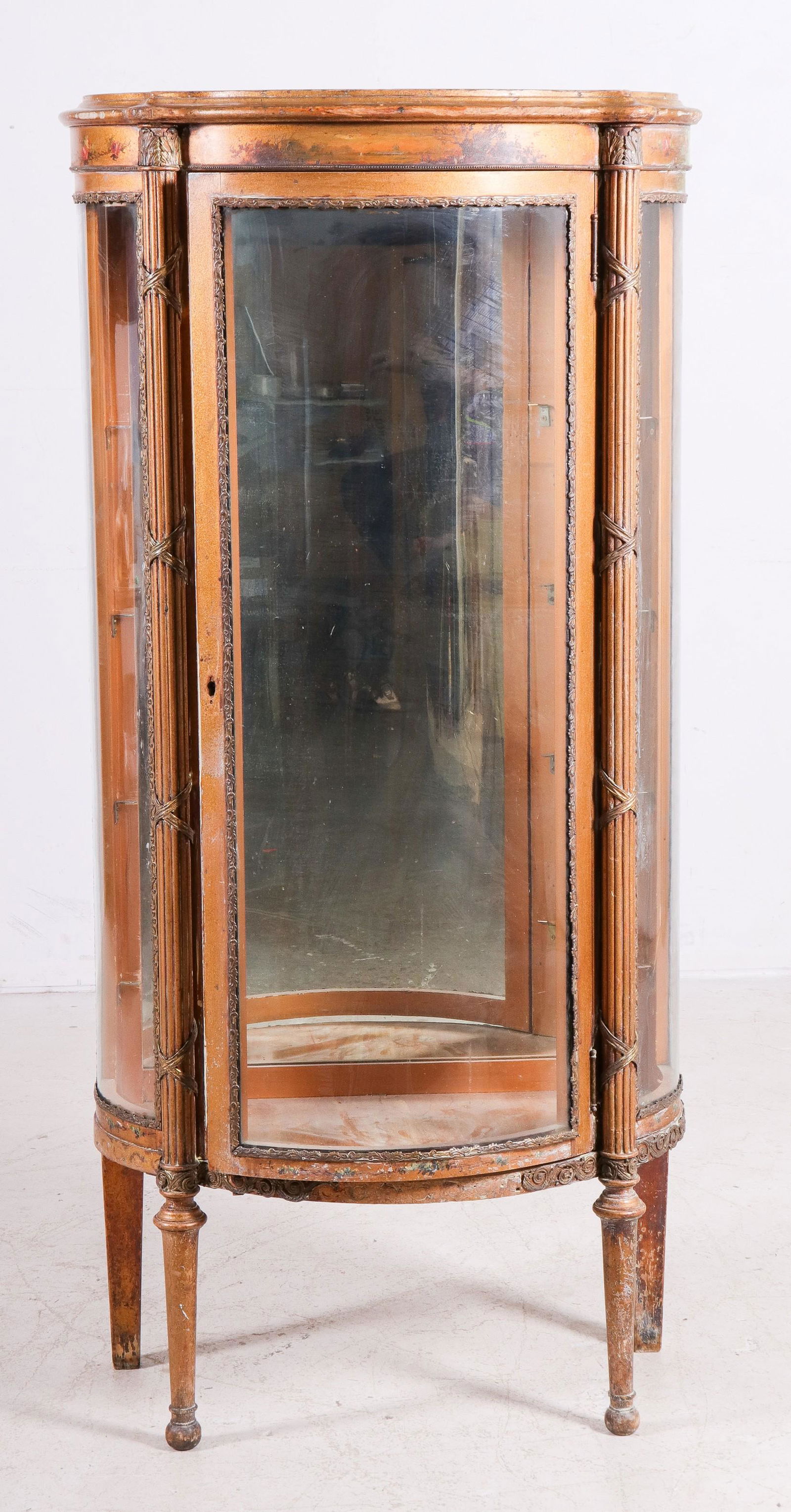 Louis XVI Style gilt painted display cabinet (1 of 1)