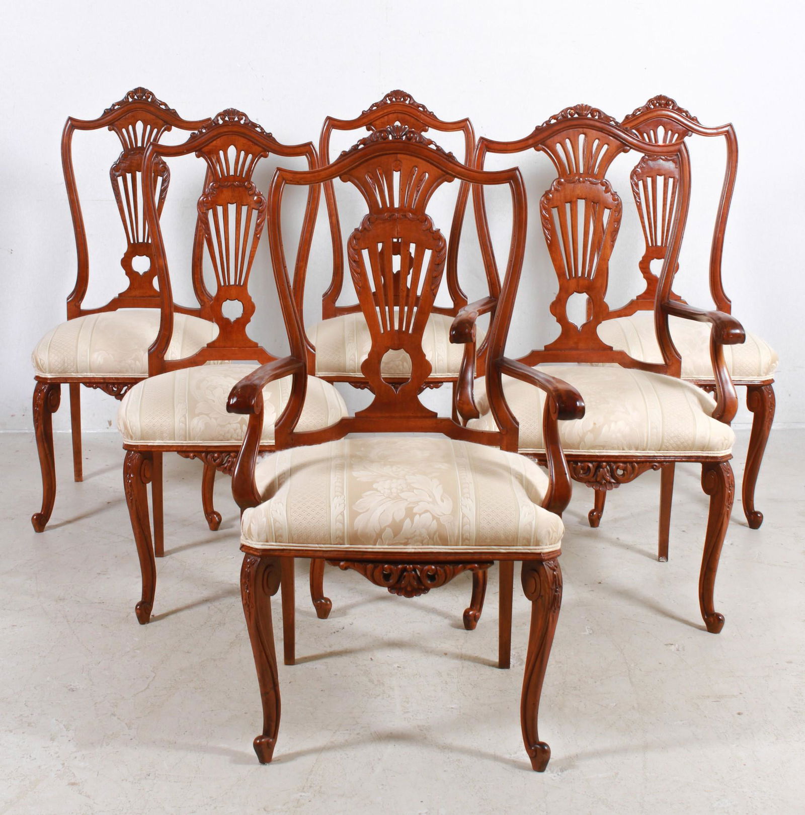 (6) French style carved dining chairs (1 of 3)