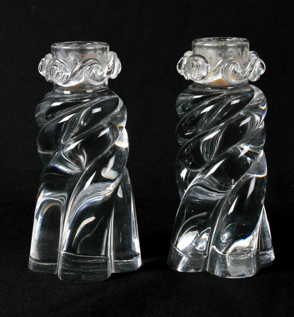 Pair Baccarat Crystal Aladdin Twist Candlesticks (1 of 4)