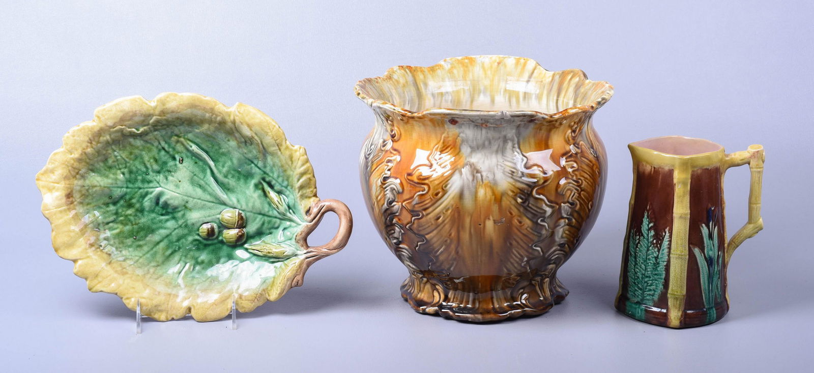 Majolica Plate, Pitcher and Planter (1 of 7)