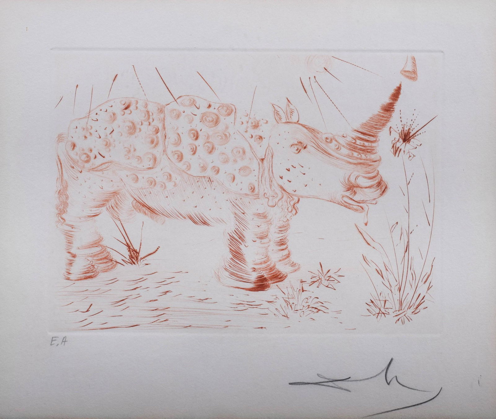 Salvador Dali Etching "Rhinoceros" (1 of 4)