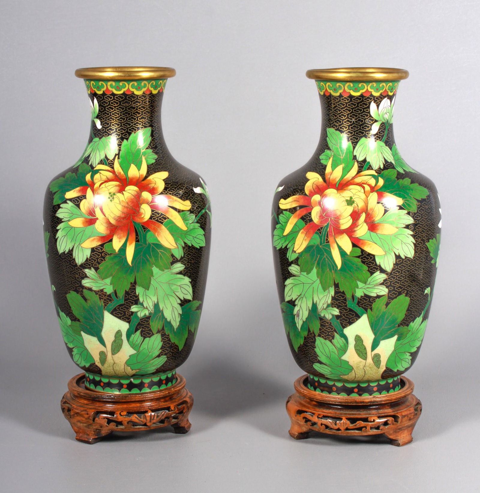 Pair of Chinese Cloisonne Vases (1 of 6)