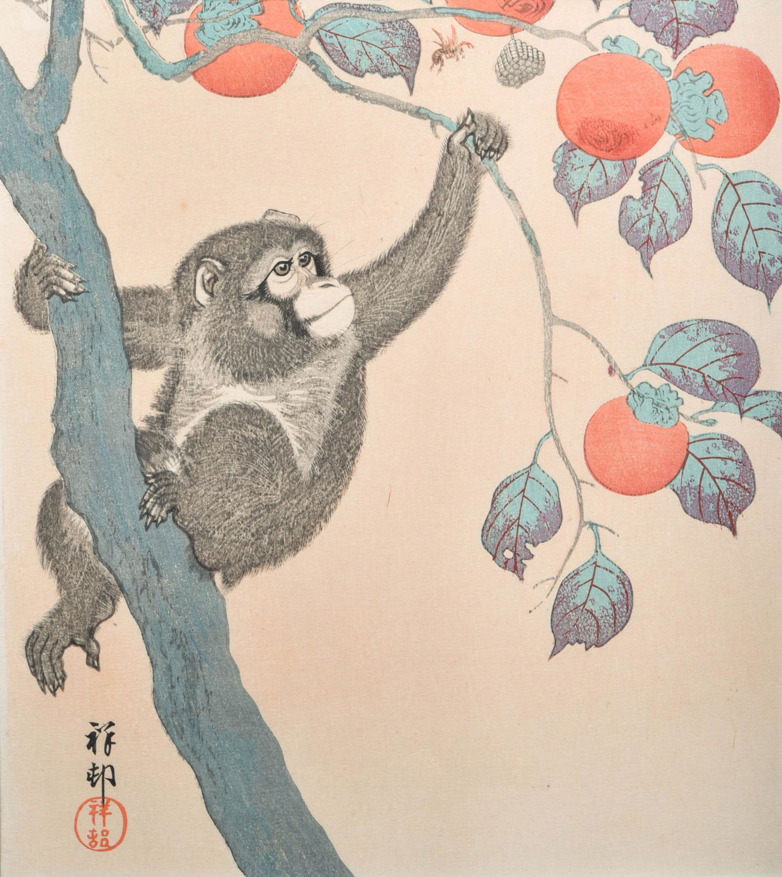 Ohara Shoson Japanese Monkey Woodblock Print (1 of 5)