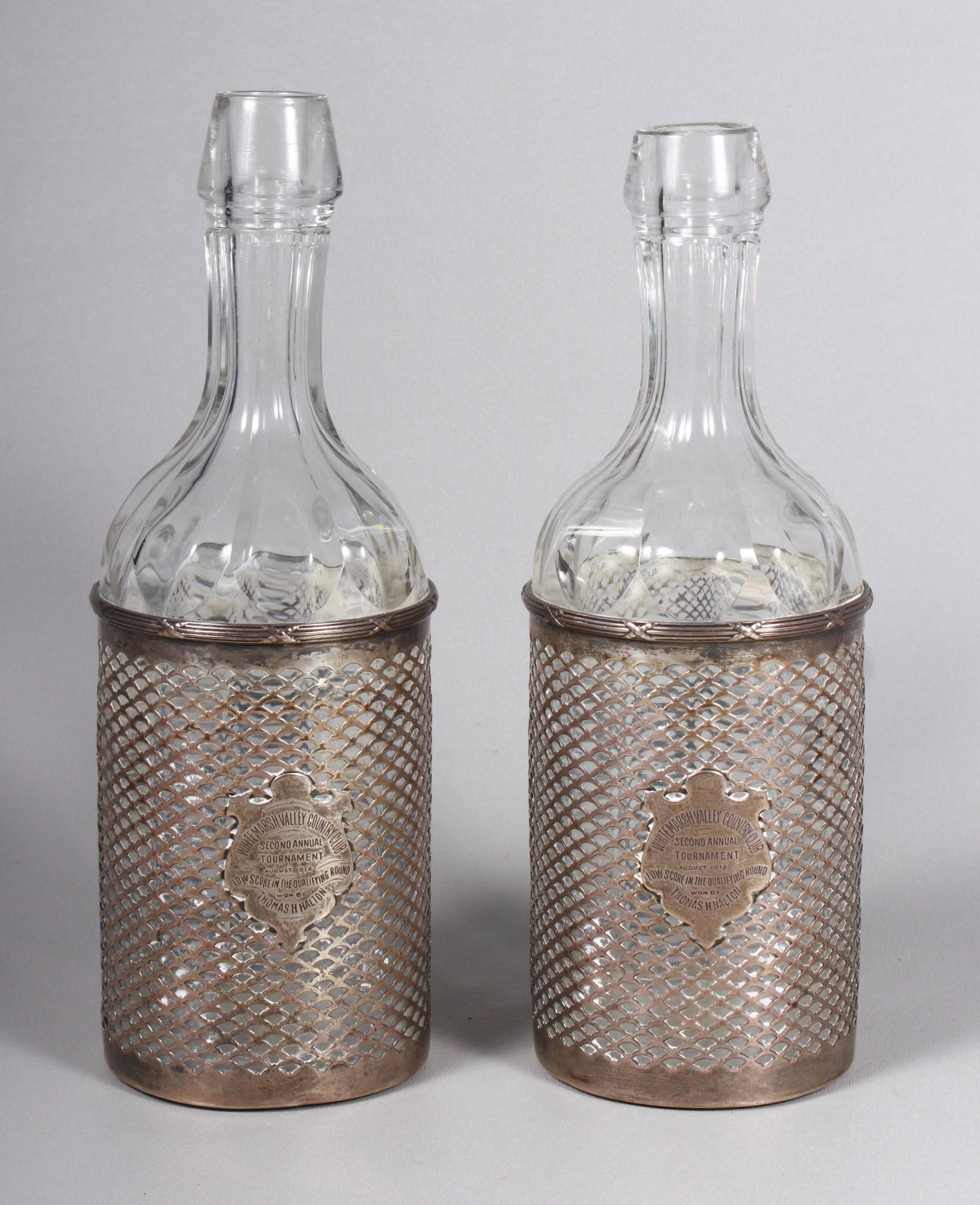 (2) Sterling Mounted Decanters (1 of 4)